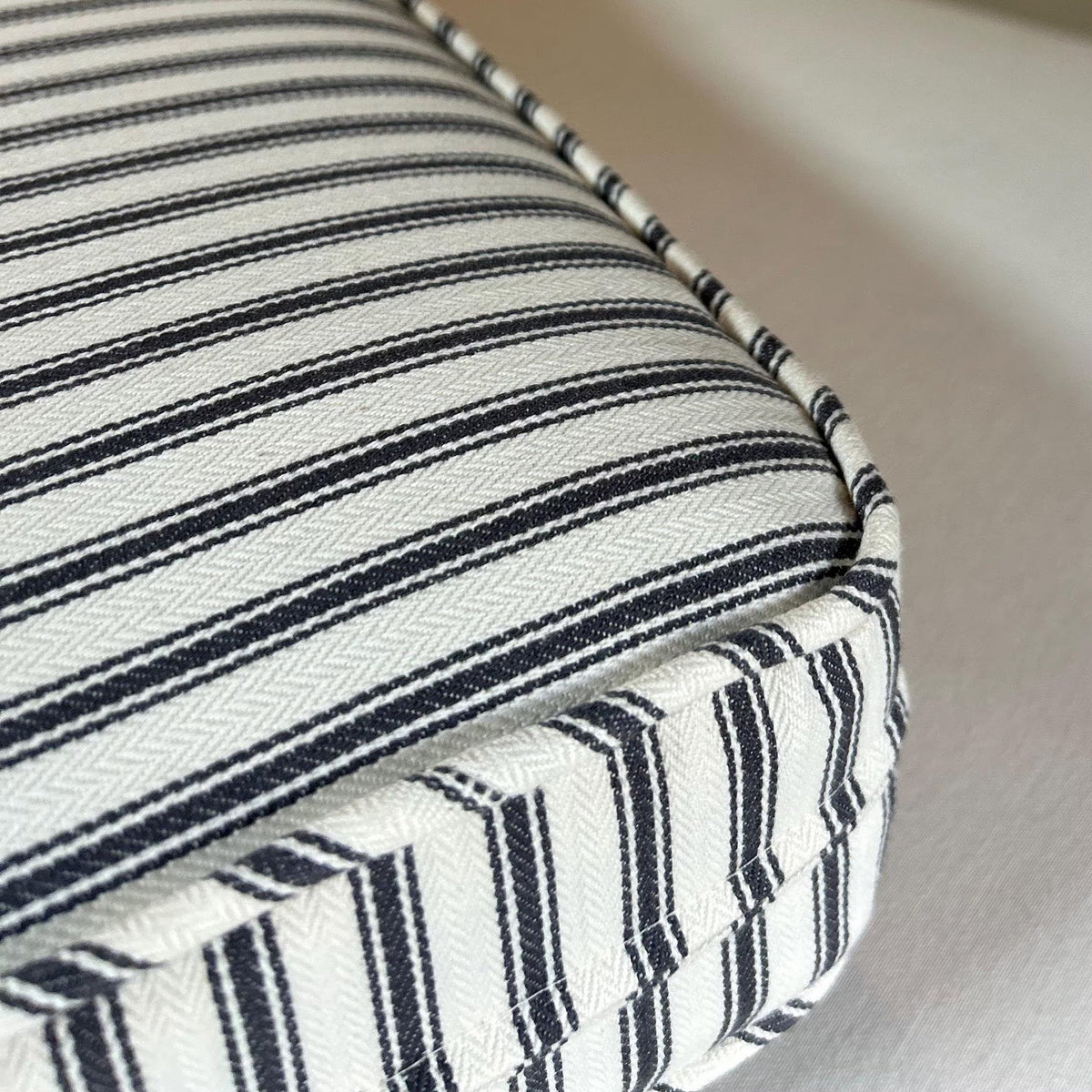 Made-to-Measure Ticking Stripe Box Cushion: Bench or Window Seat