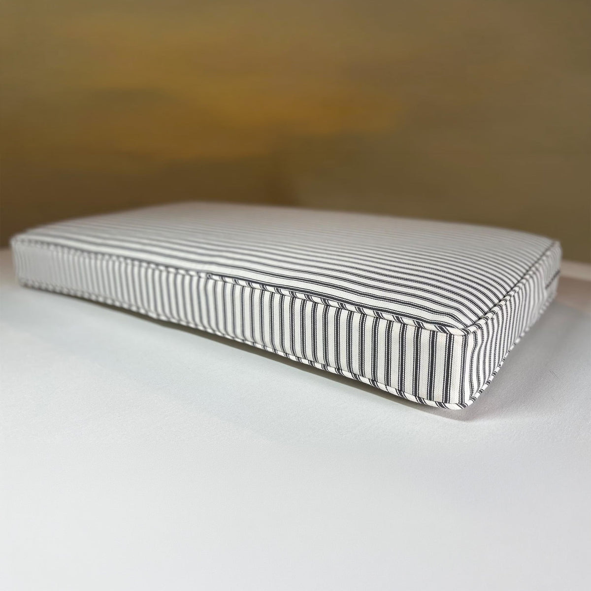 Made-to-Measure Ticking Stripe Box Cushion: Bench or Window Seat