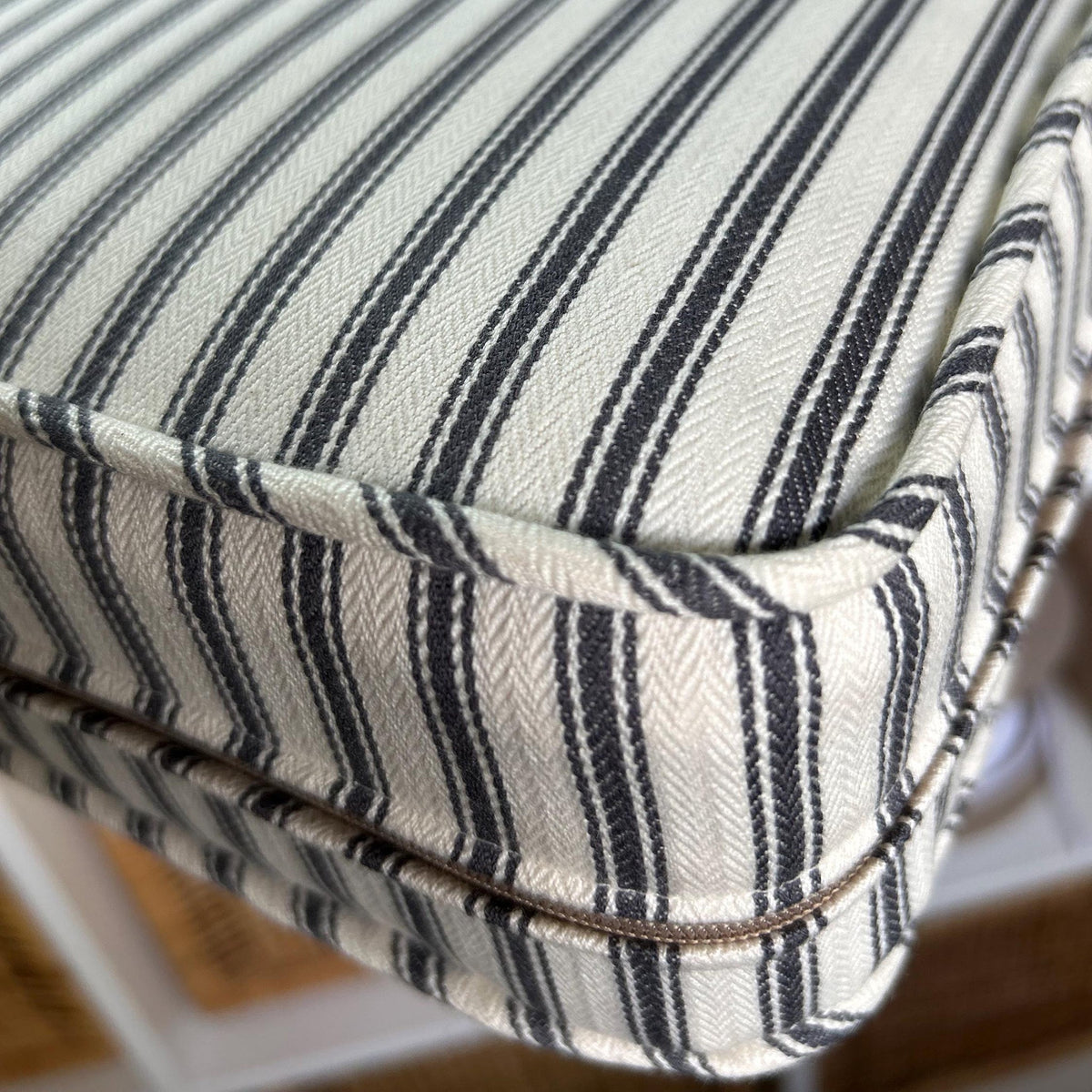 Made-to-Measure Ticking Stripe Box Cushion: Bench or Window Seat