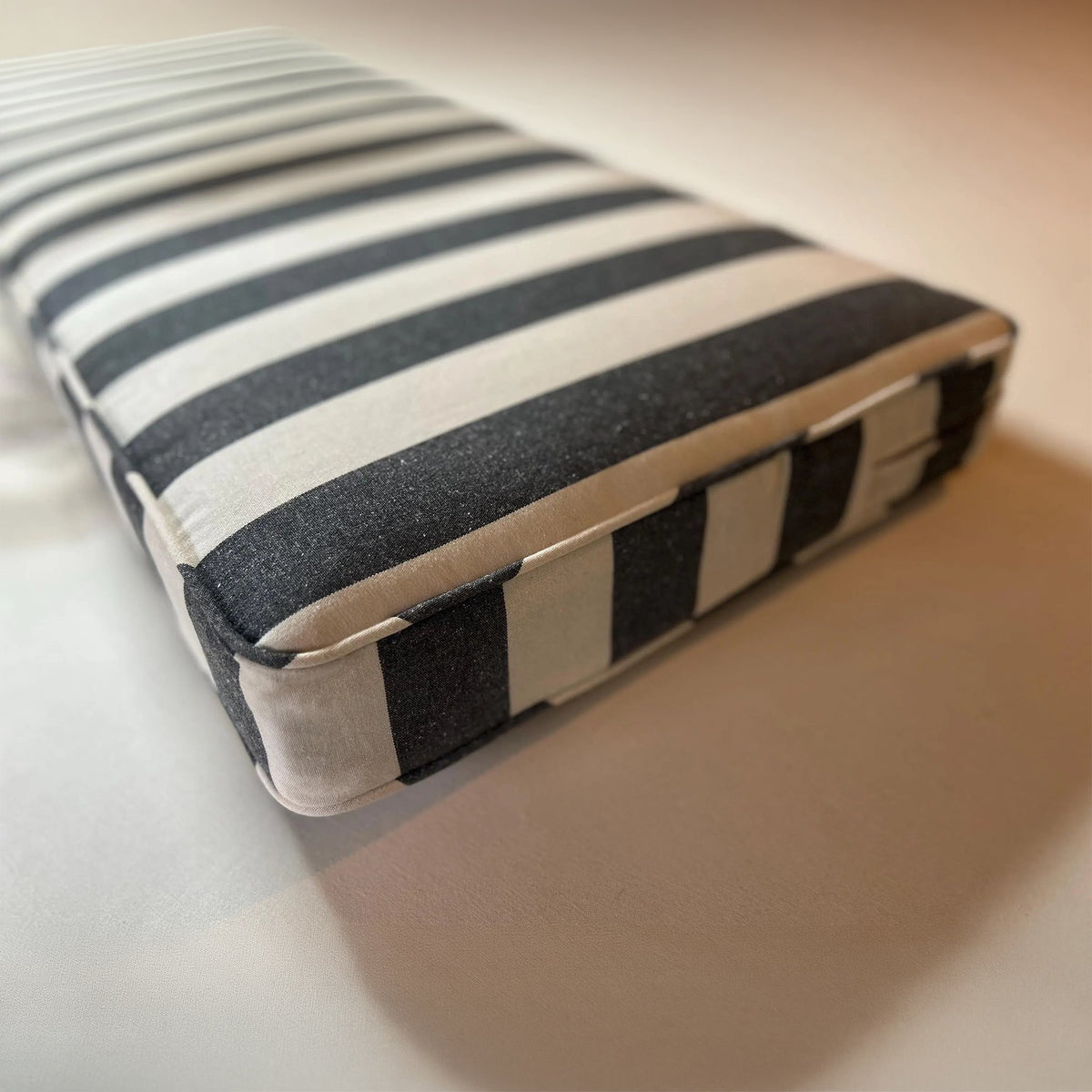 Made-to-Measure Wide Stripe Box Cushion: Bench or Window Seat